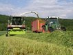 Selbstfahr-Feldhäcksler füllt Erntewagen | © Hp.Hug